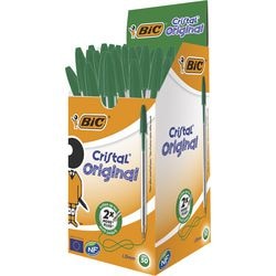 Bic cristal pennen doos groen