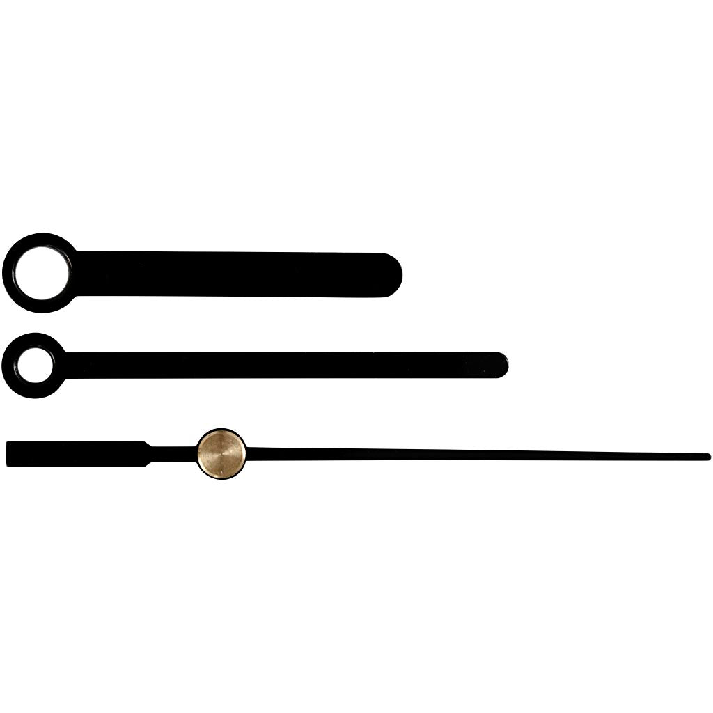 Manecillas de empresa Creativ, medida agujero 4+6 mm, negro, 1 juego