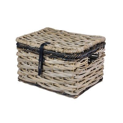 Basil Basket Dijon L + coperchio rattan grigio nero