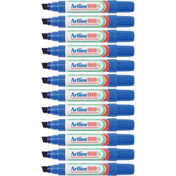 Pennarello indelebile artline 100 ultra 7,5-12mm blu inclinato ecologico