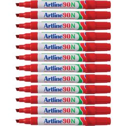 Permanent marker artline 90 ultra 2-5mm red slanted environmentally friendly