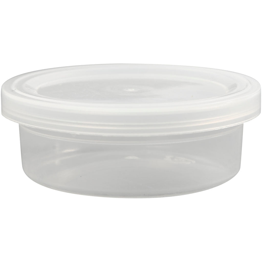 Creativ company tarro de plástico con tapa, h: 24 mm, d 68 mm, 45 ml, 20 piezas 1 caja