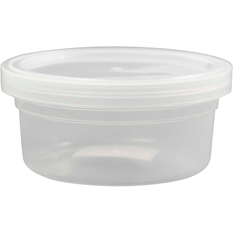 Barattolo di plastica con coperchio Creativ Company, h: 38 mm, d 84 mm, 125 ml, 20 pezzi 1 scatola