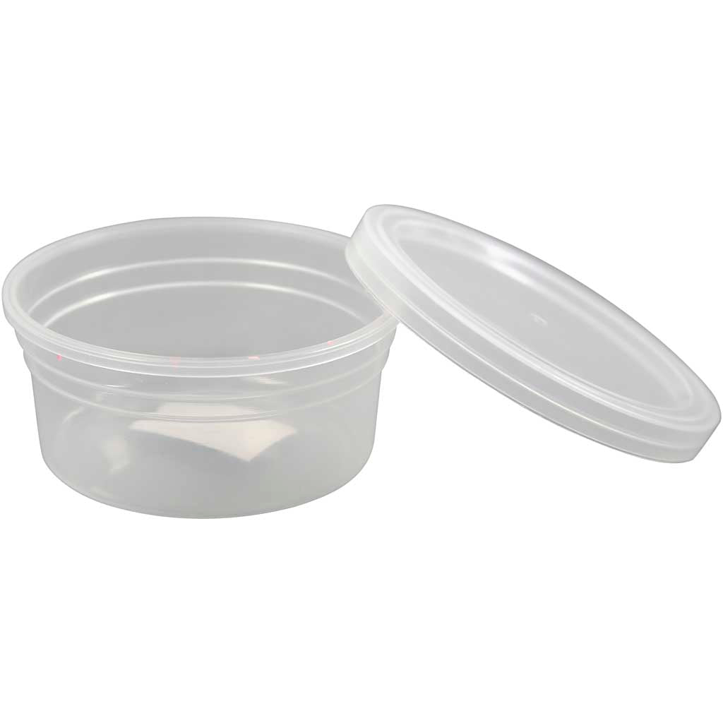 Barattolo di plastica con coperchio Creativ Company, h: 38 mm, d 84 mm, 125 ml, 20 pezzi 1 scatola