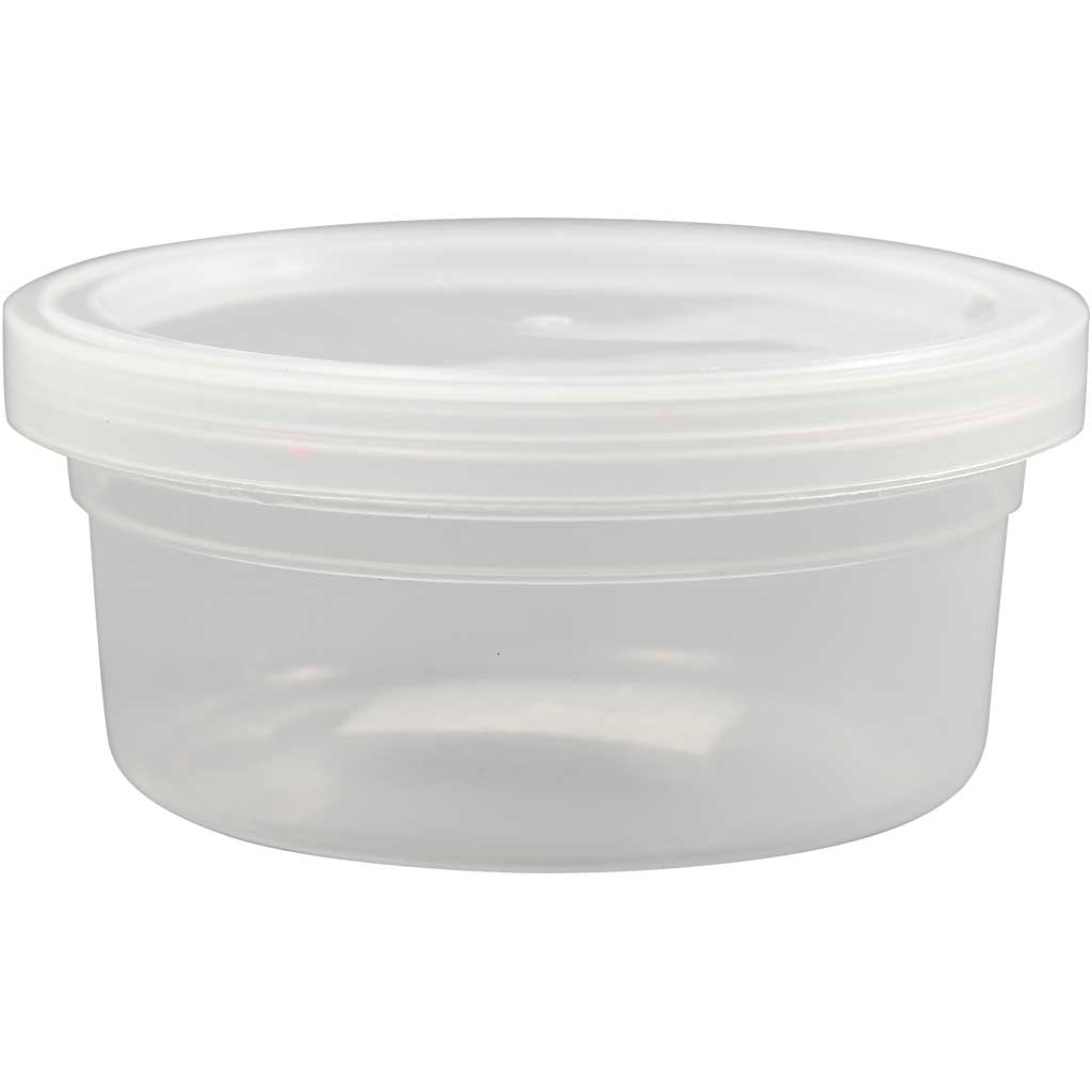 Barattolo di plastica con coperchio Creativ Company, h: 38 mm, d 84 mm, 125 ml, 20 pezzi 1 scatola
