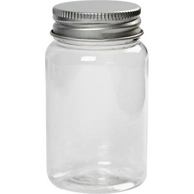 Creativ company tarro con tapón de rosca, h: 77 mm, d 45 mm, 100 ml, 10 piezas 1 caja