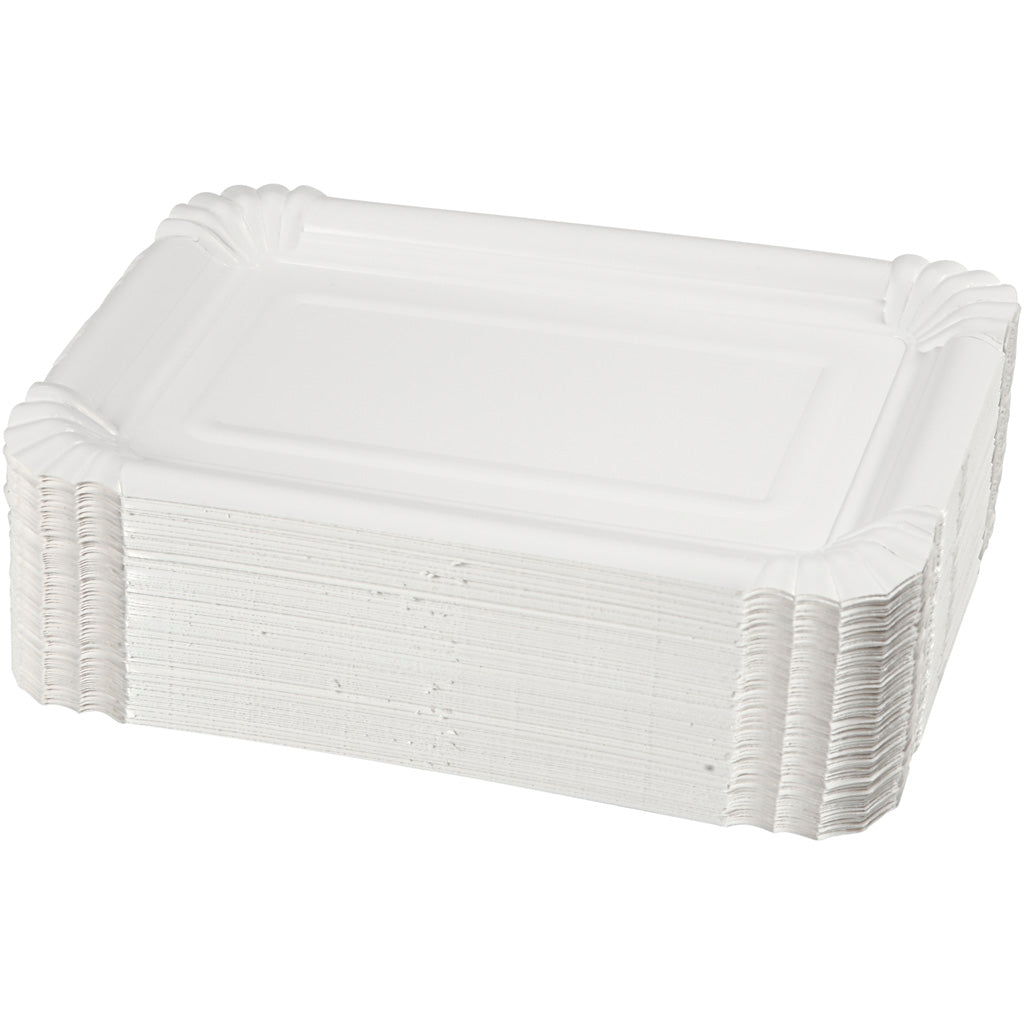 Piatti piani oblunghi, misura 20x13 cm, 250 pezzi 1 scatola