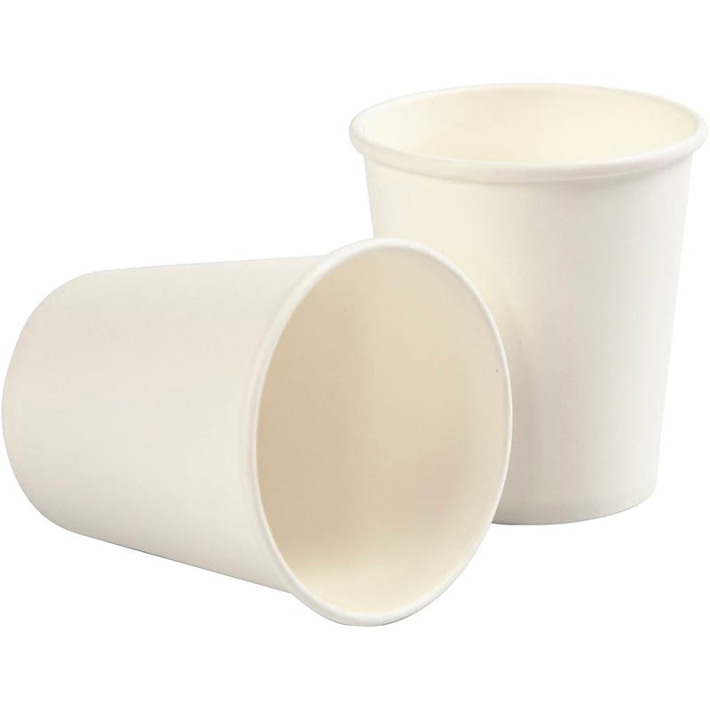 Bicchiere di carta, h: 7,8 cm, d 7,2 cm, 205 ml, bianco, 50 pezzi 1 scatola