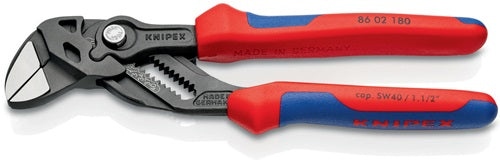 Alicates para llaves Knipex | longitud 180 mm fosfatado negro | envergadura 40 mm vainas multicomponente | 1 pieza - 86 02 180 - 86 02 180