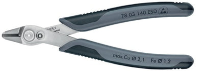 Knipex electronic super knips xl esd 78 03 140 esd elektronica-tang (grijs)