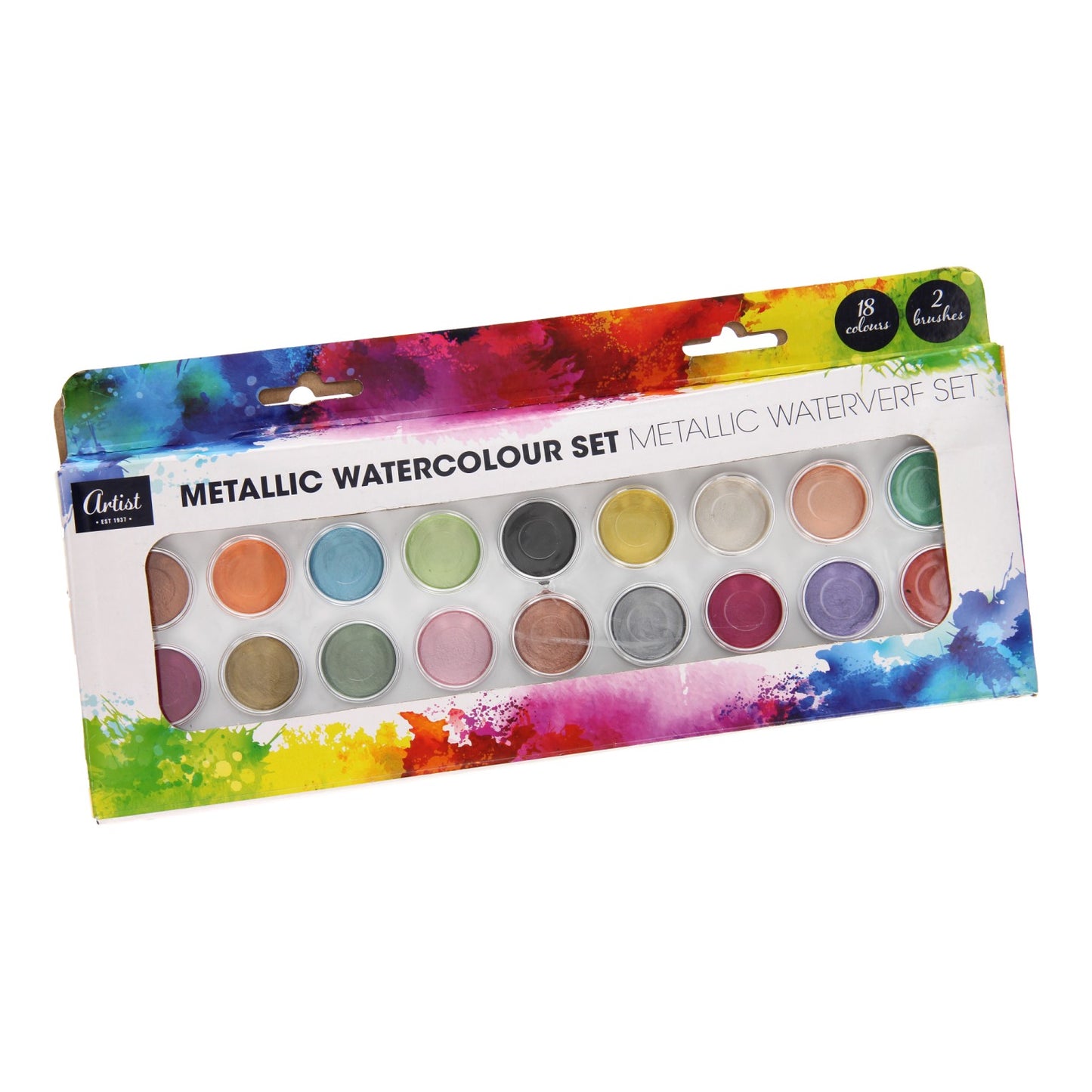 Set de acuarela metálico, 18 colores