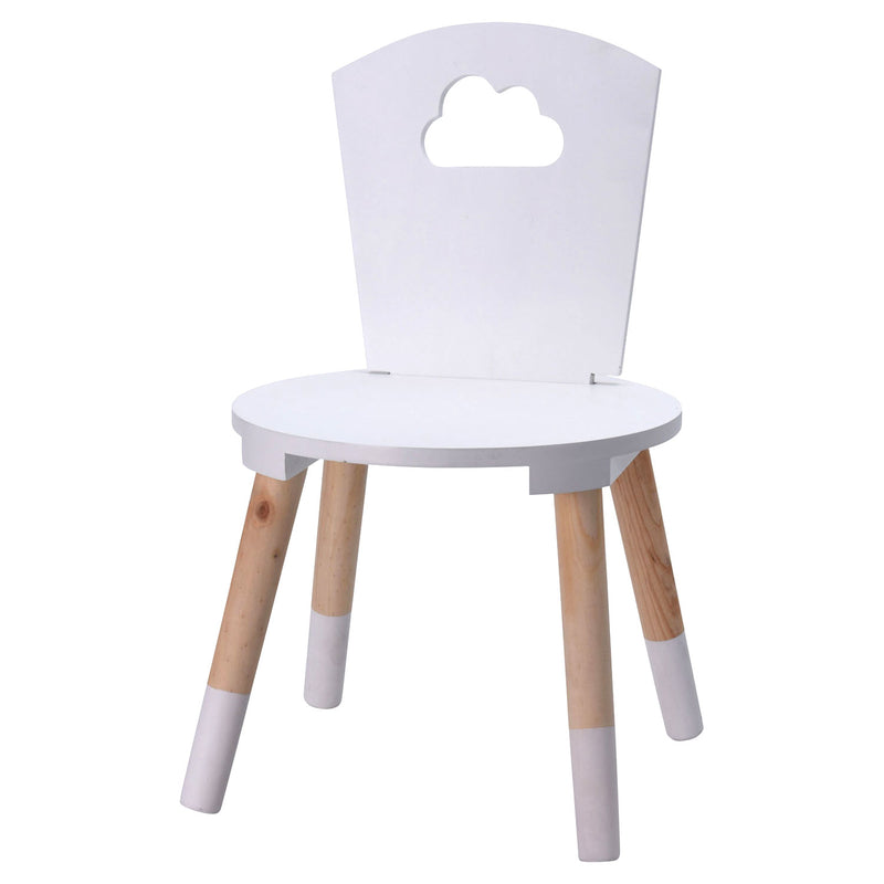 seggiolone in legno bianco