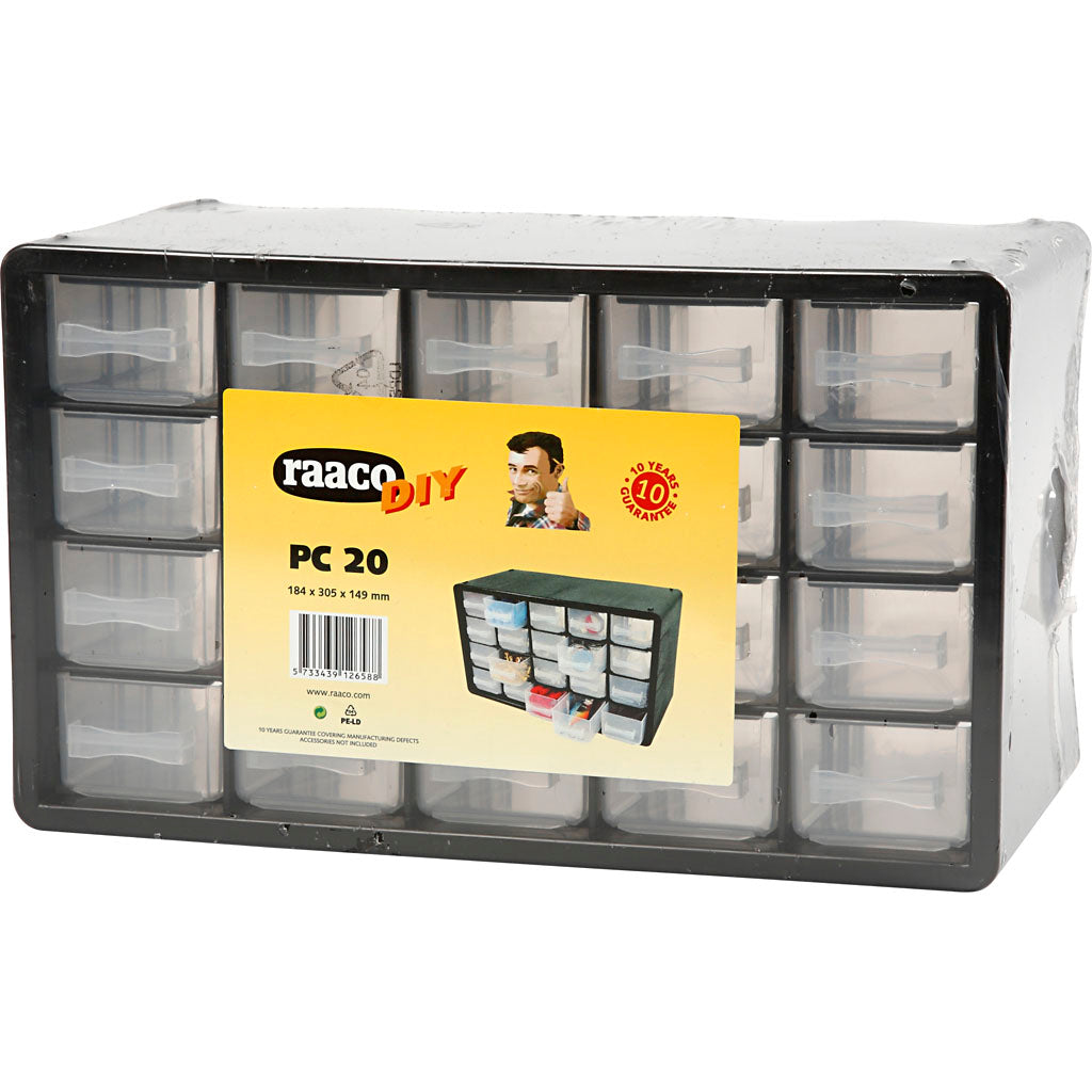 Sistema di archiviazione Raaco, dimensione PC 20, dimensione 18,4x30,5x14,9 cm, dimensione foro 55x37 mm, 1 set