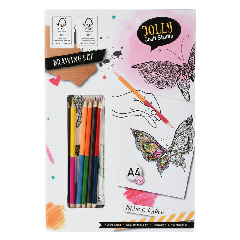Conjunto de certificados con lápices de colores