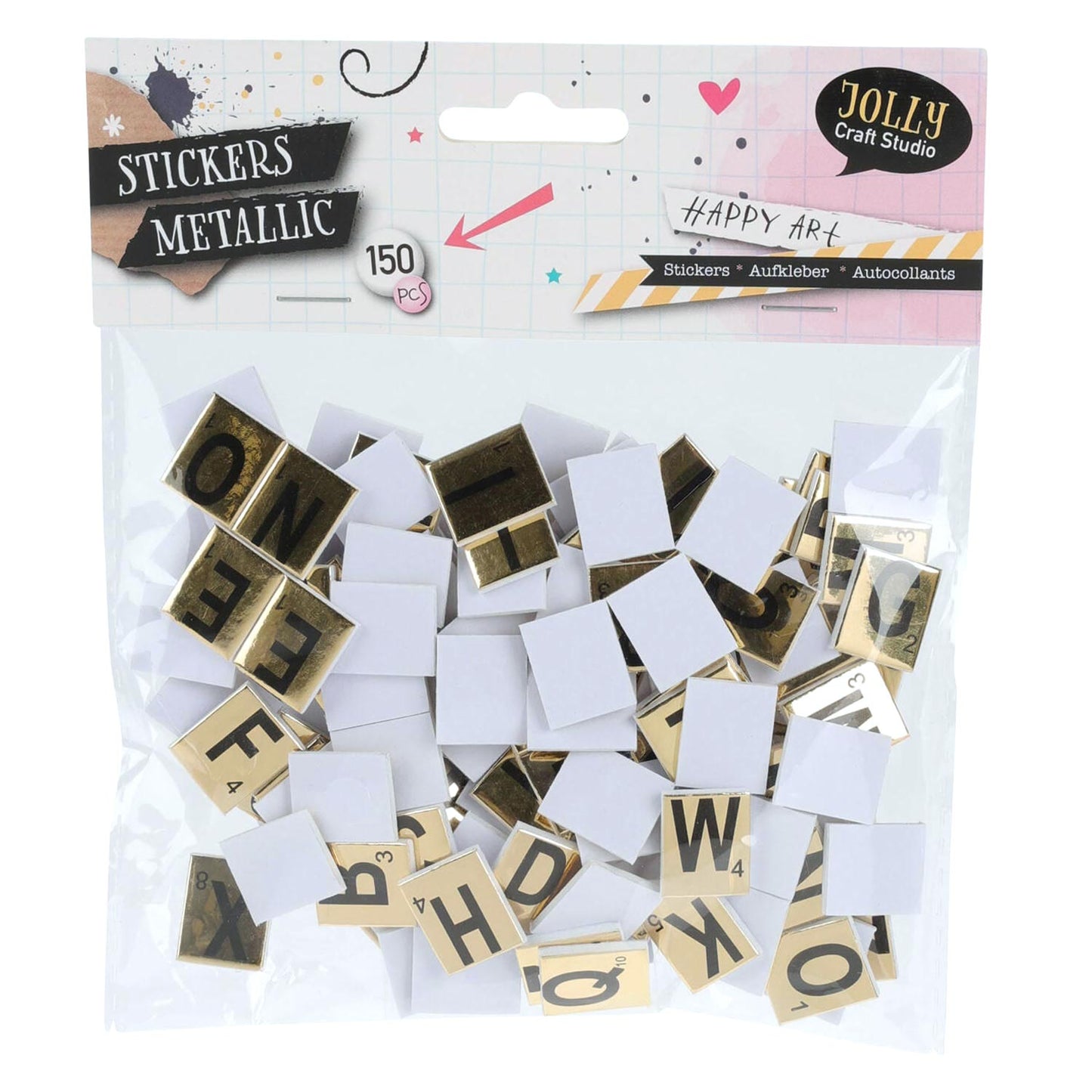 stickers eva metallic letters, 150dlg.