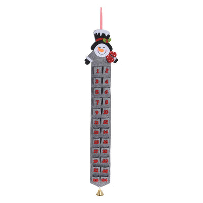 Calendario de Adviento con figura navideña - gris