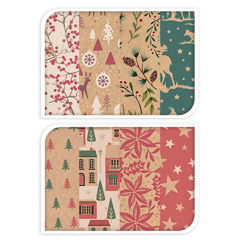Papel de embalaje Kraft Set Navidad