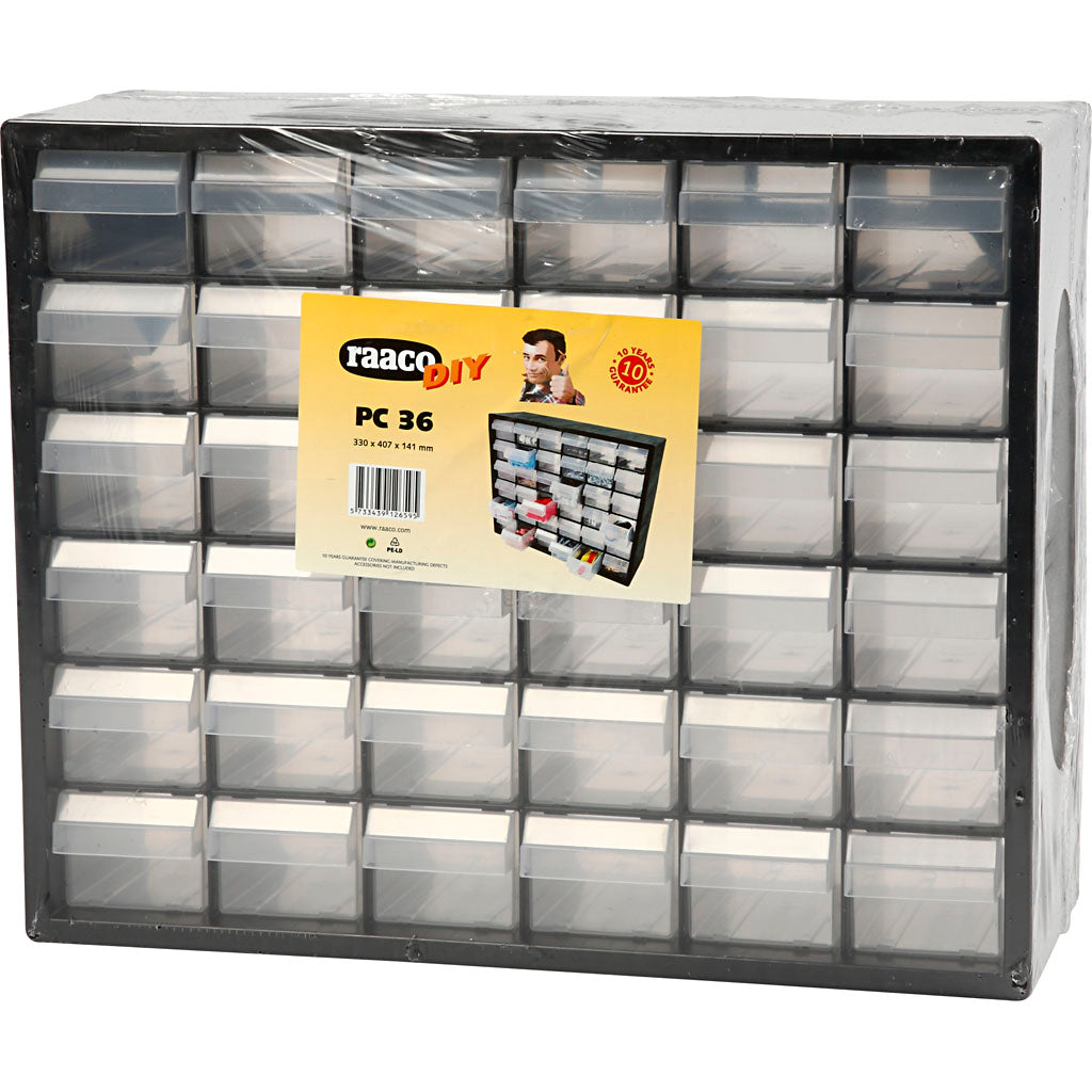 Sistema di archiviazione Raaco, dimensione PC 36, dimensione 33x40,7x14,1 cm, dimensione foro 60x50 mm, 1 set