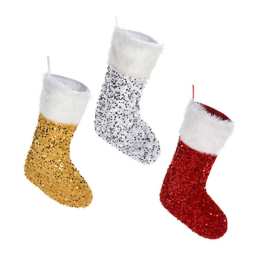 Calzino di Natale con paillettes