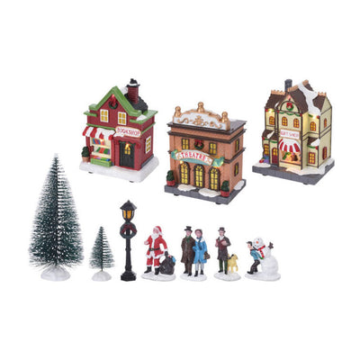 Villaggio di Natale con set a LED, 17dlg.