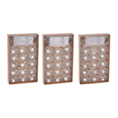Ghirlanda filo con 15 palline di Natale a LED BIANCO