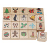 Set de sellos de madera Navidad, 20dlg.