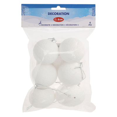 Decoration Snowballs 6 cm, 6st.