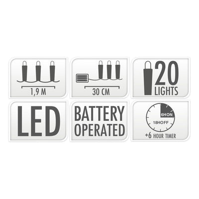Slinger Snowball 20 LED LED, 190 cm