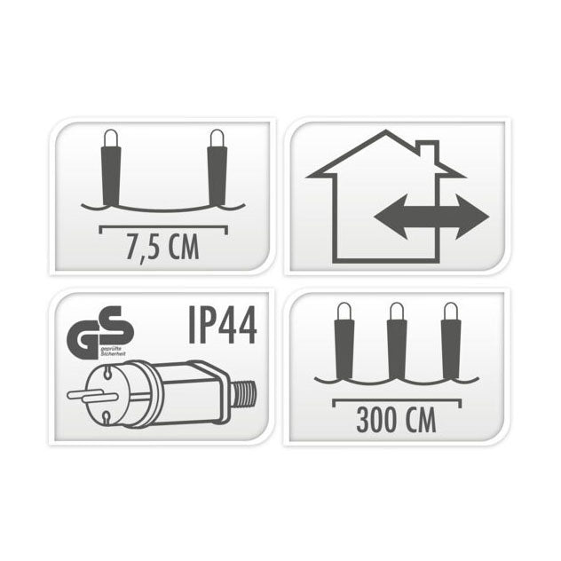 Iluminación LED externa 40 LED - Blanco cálido, 300 cm