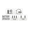 Hilo plateado de cable de luz LED, 195 cm - coloreado