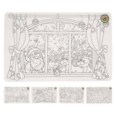 Página para colorear navideño de PLATEMAT, conjunto de 12 piezas