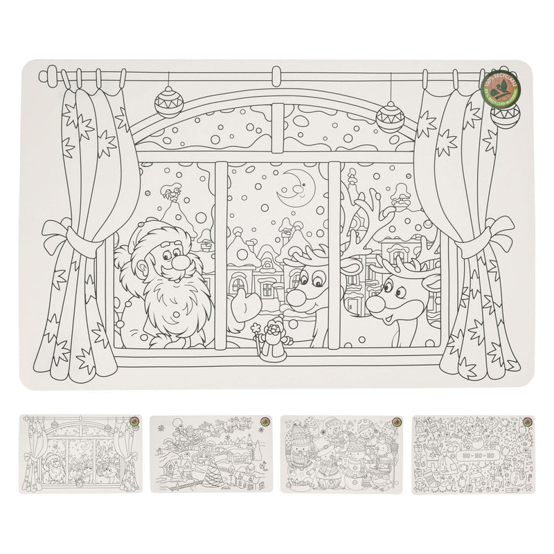 Página para colorear navideño de PLATEMAT, conjunto de 12 piezas