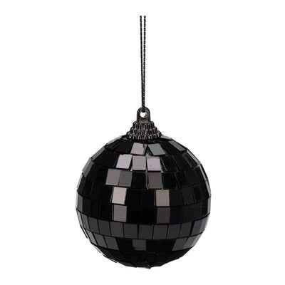 Black Christmas Bauble Spiegelbol, 12st.