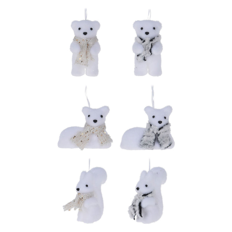 Animal de nieve colgante de Navidad 11x7cm, conjunto de 24
