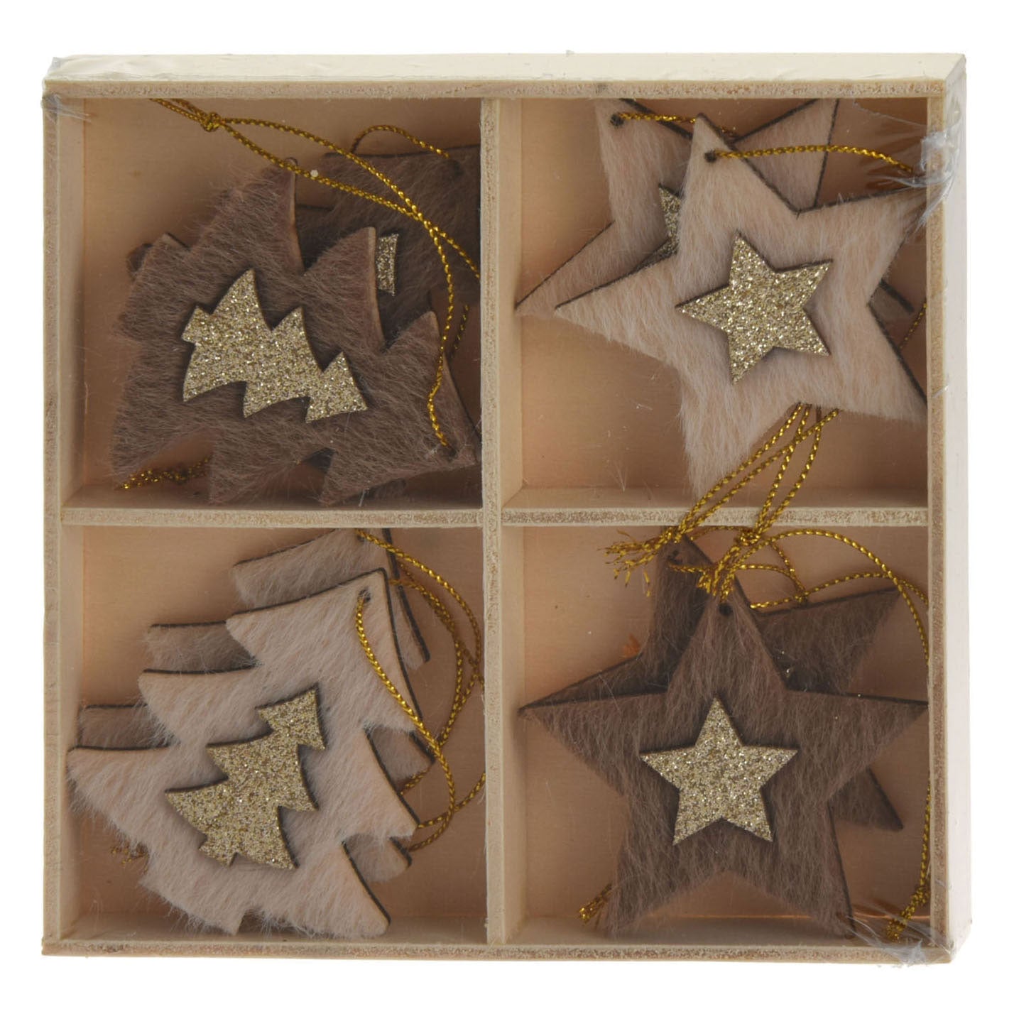 Set di decorazioni sospese in legno, 8 °.
