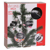 Transparent Christmas balls with chalk labels, 5st. - afbeelding 2