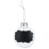 Transparante kerstballen met krijtlabels, 4st.