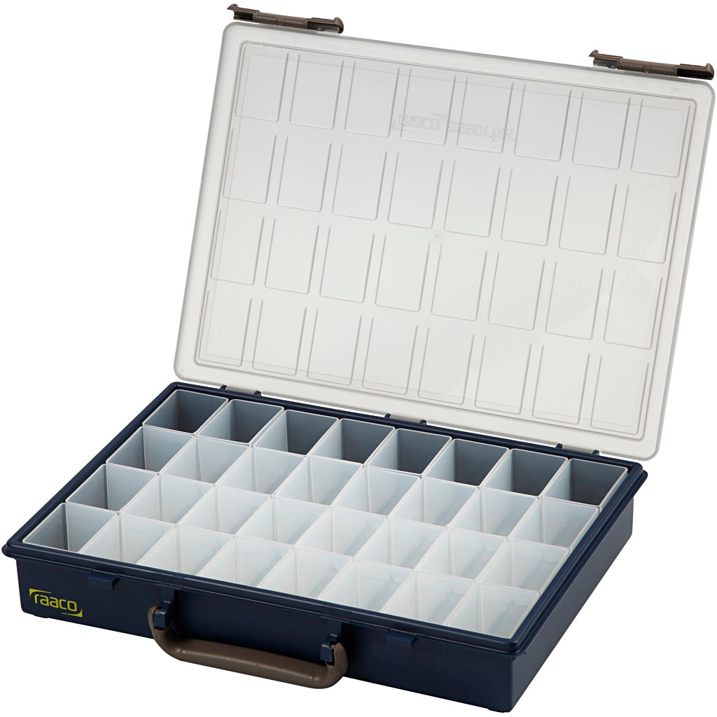 Opslag box, 32 losse vakken, h: 5,7 cm, afm 33,8x26,1 cm, 1 stuk