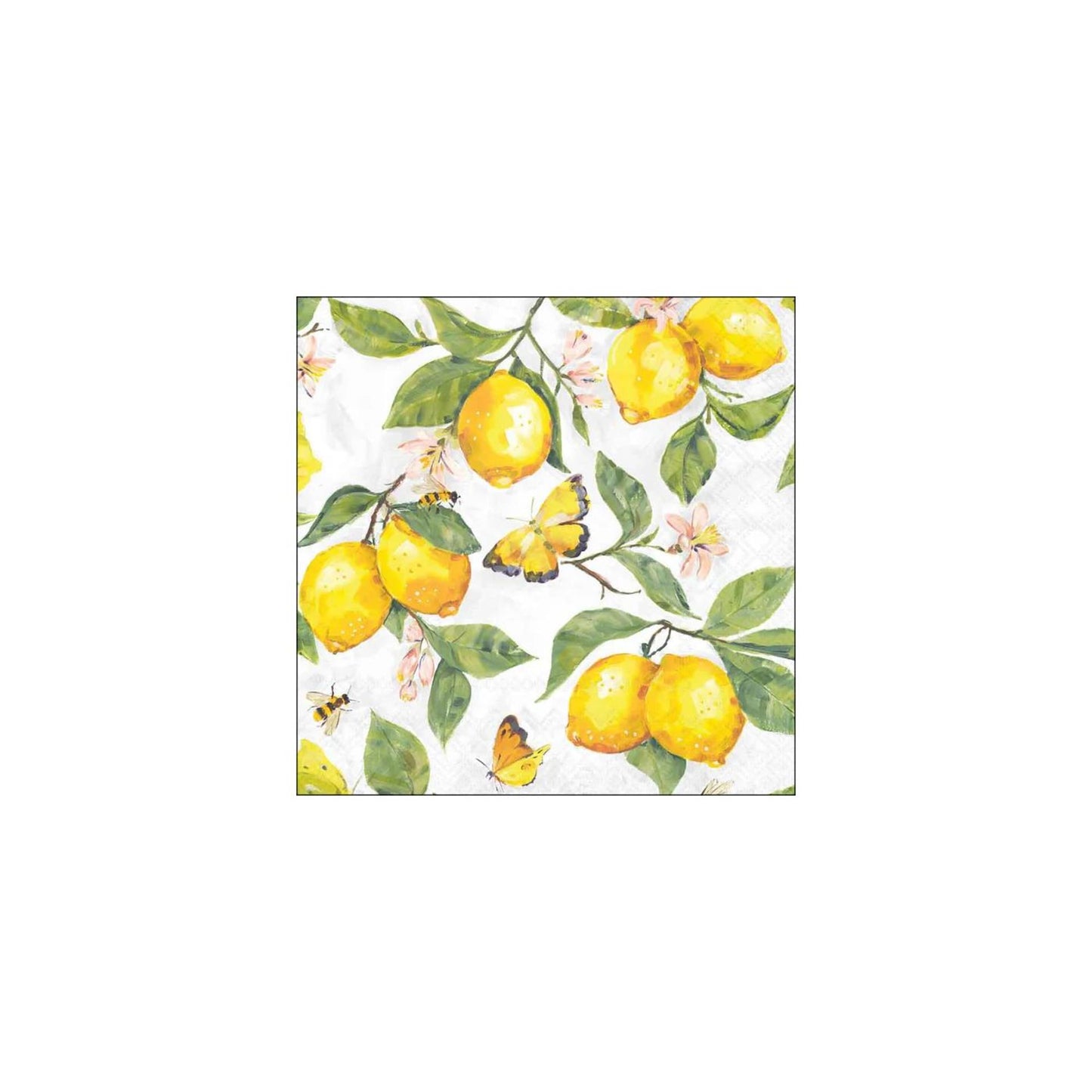 Servilletas Ambiente 33cm limones frescos blanco mezcla FSC