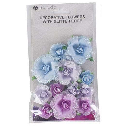Flores de papel con brillo