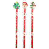 Potlood met gum kerst, 3st. - afbeelding 1