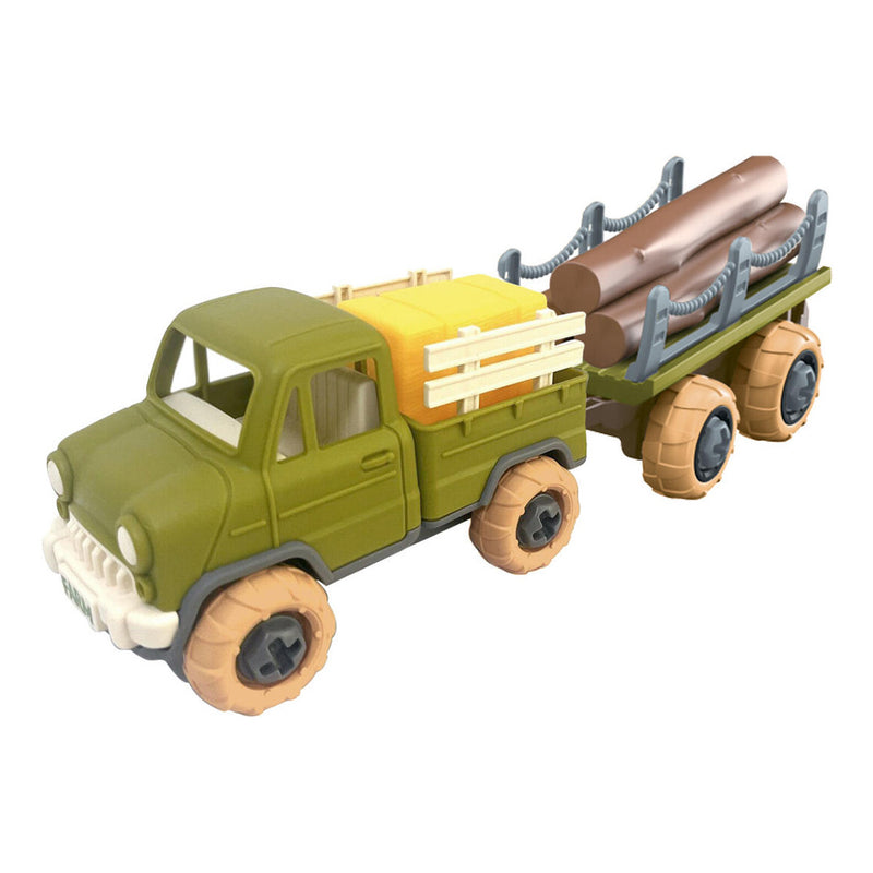 Trattore con carrello marrone rimorchio