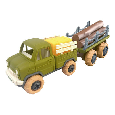Trattore con carrello marrone rimorchio