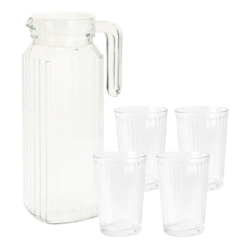 Drinkglazenset met kan, 5dlg.