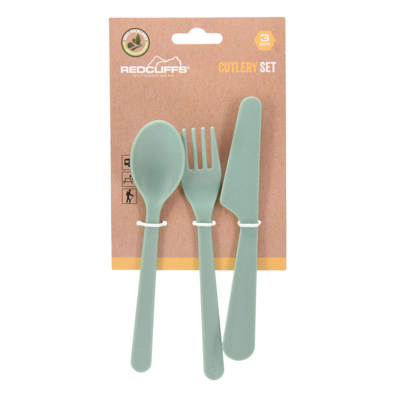 Set di plastica riciclato da posate, 3dlg.