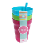 Beker met rietje, set van 3st. - afbeelding 2
