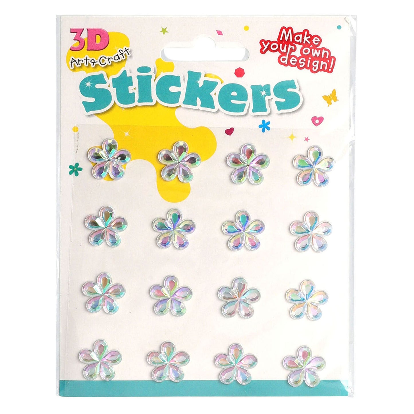 Diseño de flores de pegatinas, 16st.