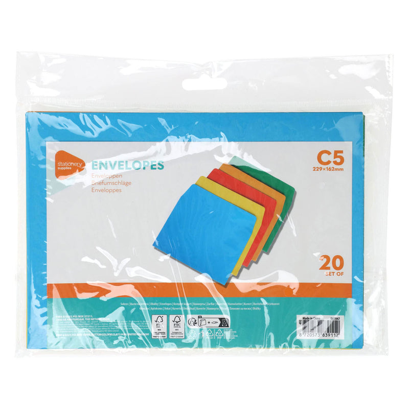 Sobres de color C5, 20º.