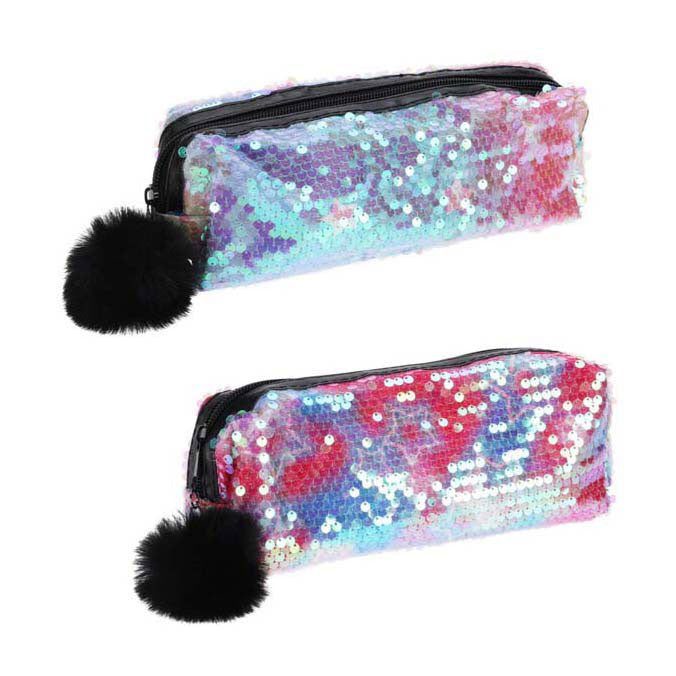 Caso con paillettes e pompon