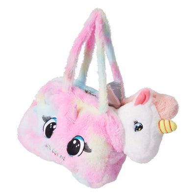 Borsa in peluche con unicorno in borsa